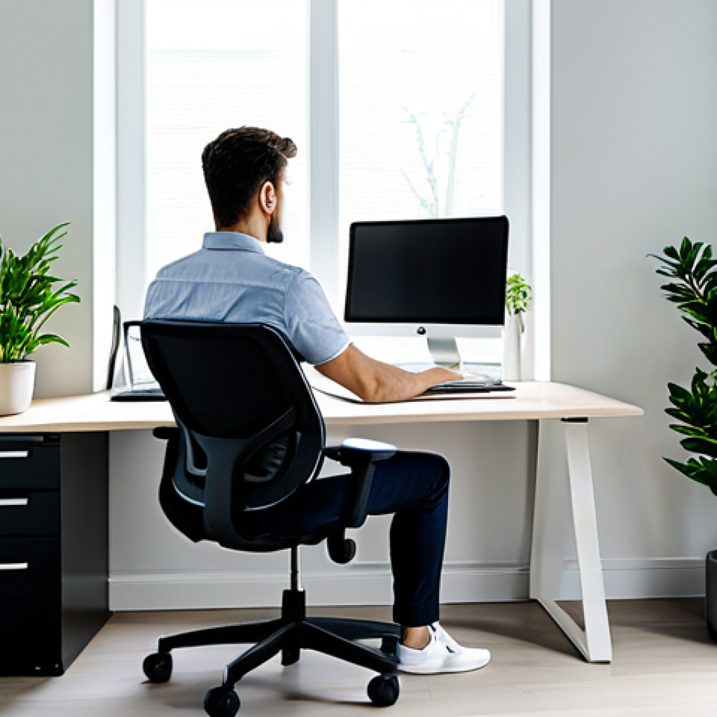 효율적인 업무를 위한 홈 오피스 구성 아이디어 - Ergonomic Home Office Setup**

"A bright and airy home office with a person working at a desk, featu...