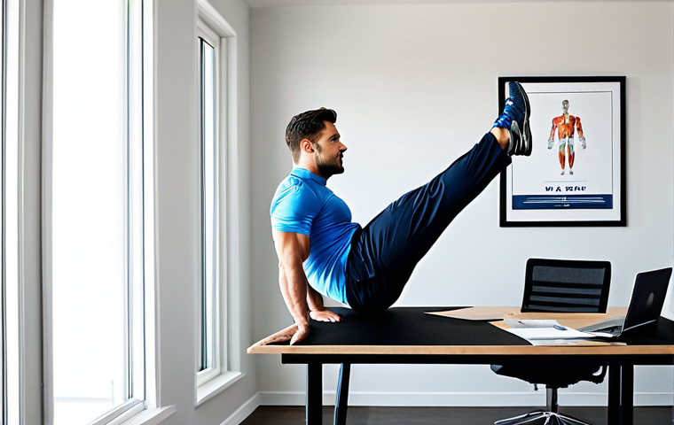 운동과 홈 오피스의 인체공학적 요소 - Ergonomic Home Office Setup**

"A bright, modern home office with a professional woman working at a ...