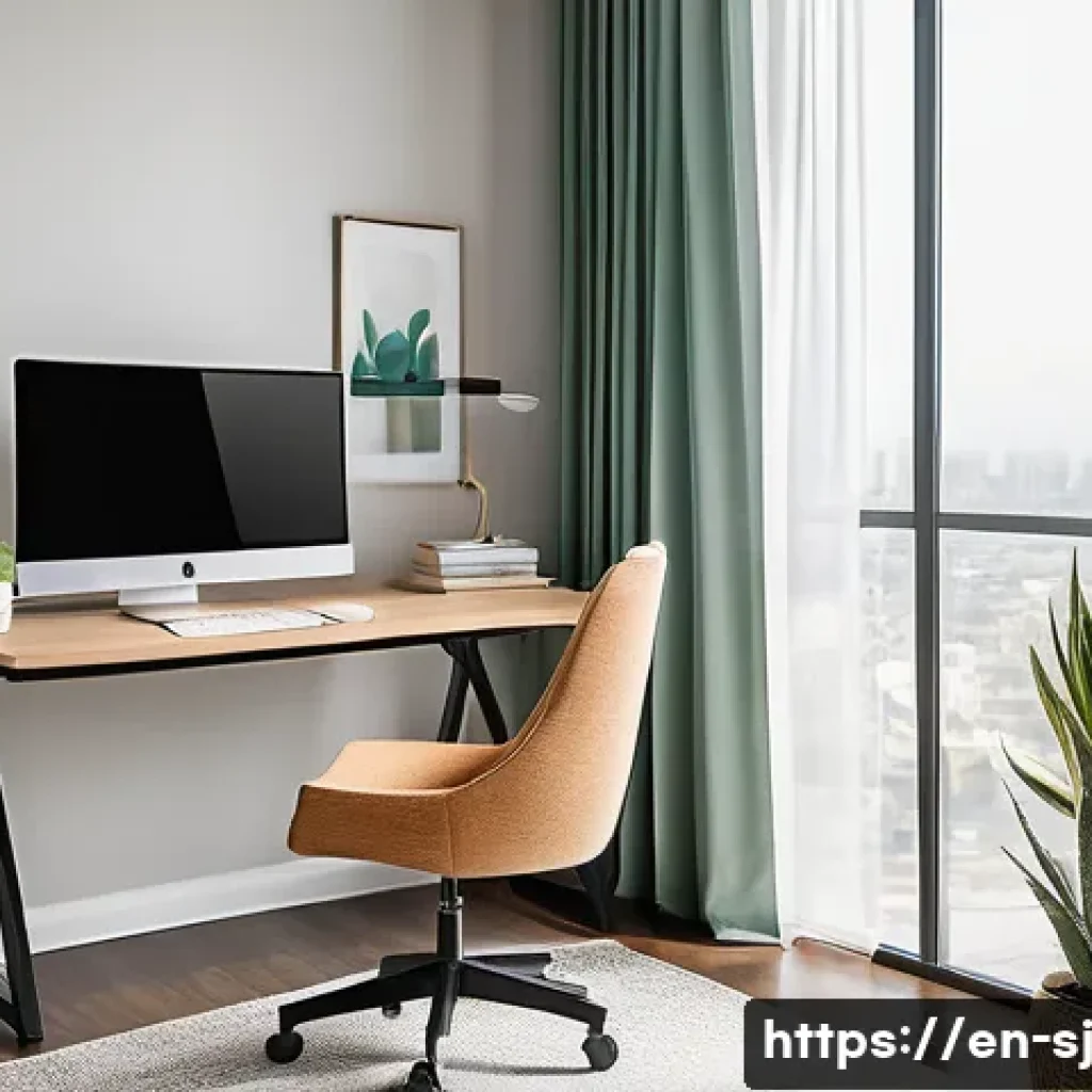 인체공학적 설계로 인한 정신적 효과 - A modern ergonomic home office setup featuring an adjustable chair with lumbar support, a split ergo...