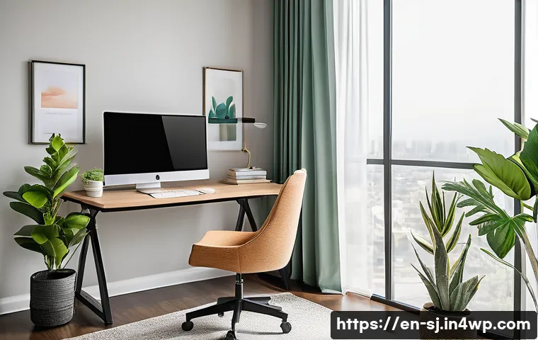 인체공학적 설계로 인한 정신적 효과 - A modern ergonomic home office setup featuring an adjustable chair with lumbar support, a split ergo...